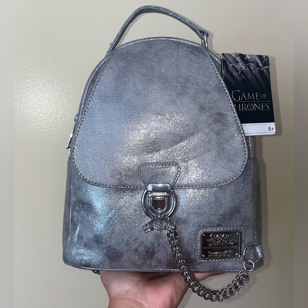 Loungefly Metallic Silver Backpack